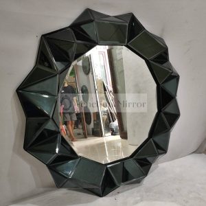 120cm x 120cm 3D Round Black Mirror - Home Decor Accent Piece