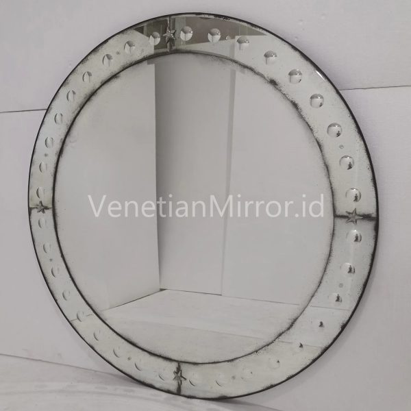 VM 014009 Round Bubble Antique Mirror
