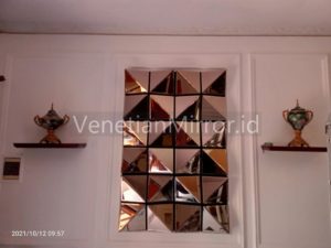 VM 004662 Square 3D Modern Mirror Brown
