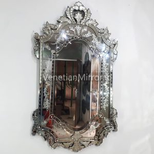 Baroque Silver Etched Venetian Glass Mirror VM 001201