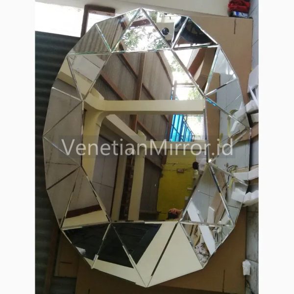 VM 004090 Modern Mirror 3D Oval Beveled