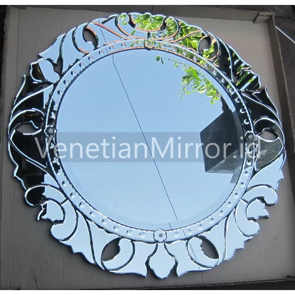VM 004128 Art Deco Venetian Mirror Round