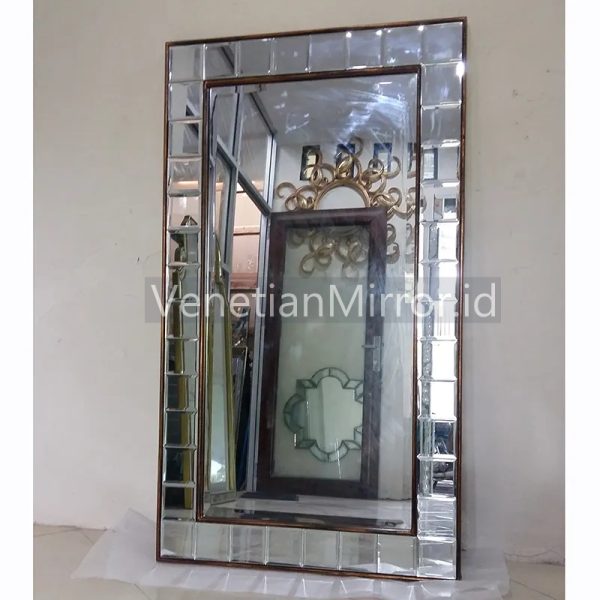 VM 004146 Modern Mirror Square Beveled List Old Gold