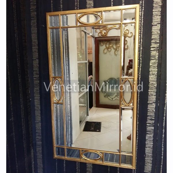 VM 004149 Modern Wall Mirror List Frame Gold