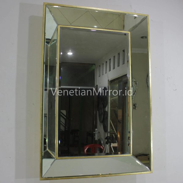 VM 004572 Modern Wall Mirror Rectangle Baki List Gold
