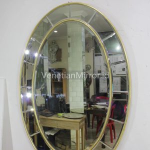 VM 004584 Modern Wall Mirror Oval List Gold