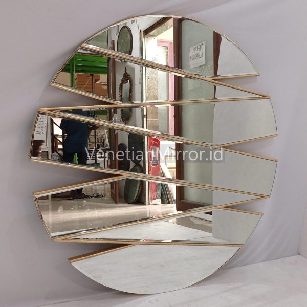 VM 004591 Modern Wall Mirror Round List Gold