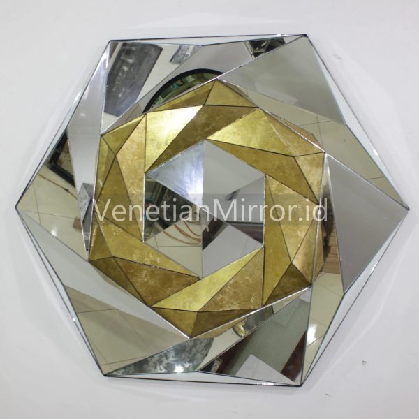 VM 004604 Octagonal Wall Mirror Gold