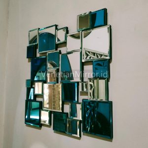 VM 004643 Mosaic Wall Mirror Silver Blue