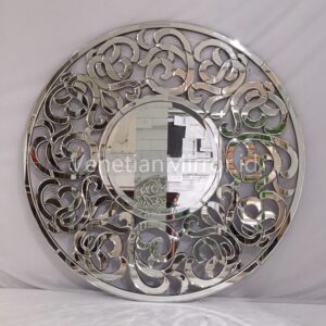 VM 004653 Modern Wall Round Mirror Ribbon