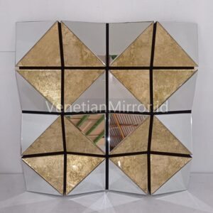 VM 004702 Modern Wall Mirror 3D Silver Goldleaf
