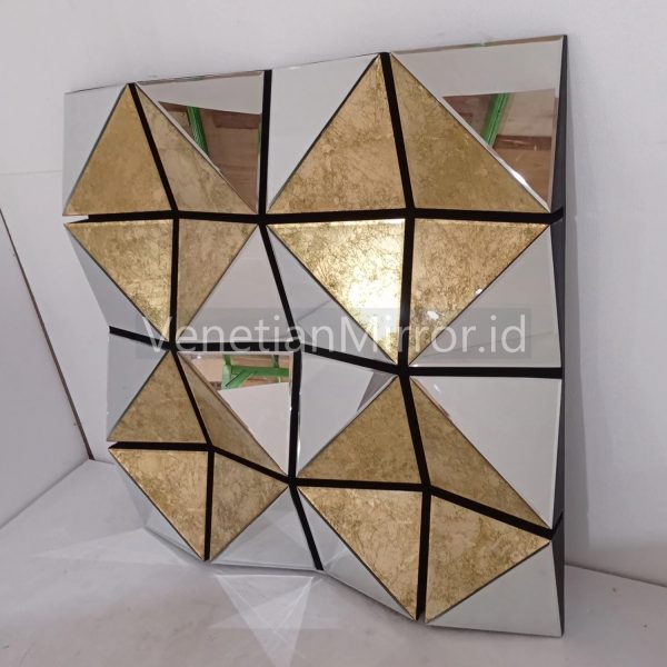 VM 004702 Modern Wall Mirror 3D Silver Goldleaf