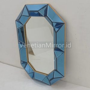 VM 004707 Modern Mirror Blue Frame Gold