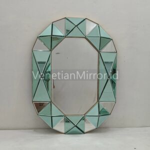 VM 004710 Octagonal 3D Wall Mirror Green