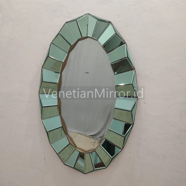 VM 004723 Wall Mirror Oval 3D Green