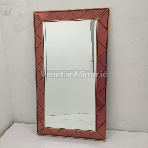 VM 004725 Rectangular Wall Mirror Red