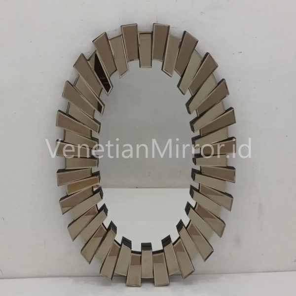 VM 004741 Oval Sun Brown Wall Mirror