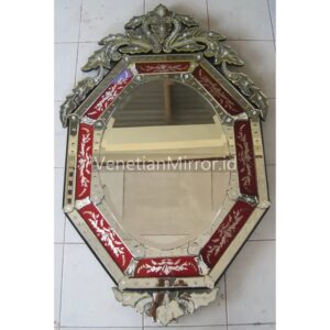 VM 005042 Venetian Mirror Oval Red
