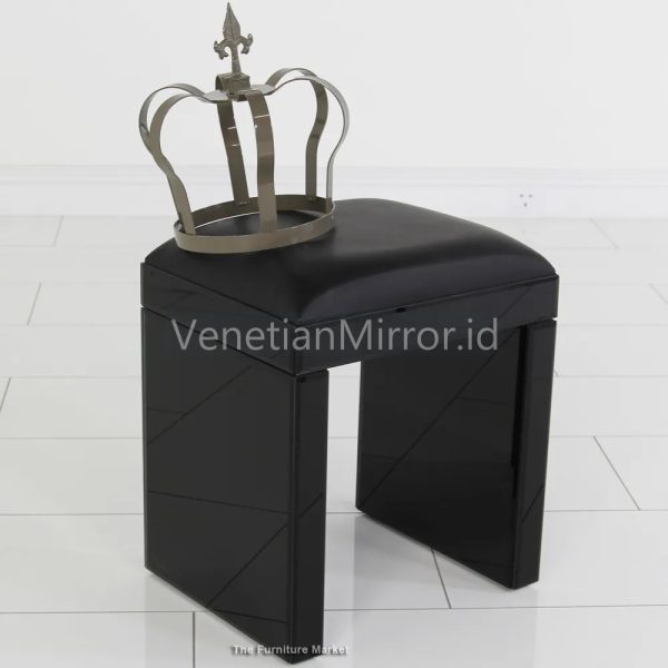 VM 006240 Black Mirrored Glass Dressing Table Main