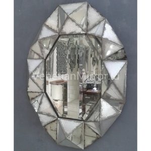 Antique 3D Oval Glass Wall Mirror VM 014045