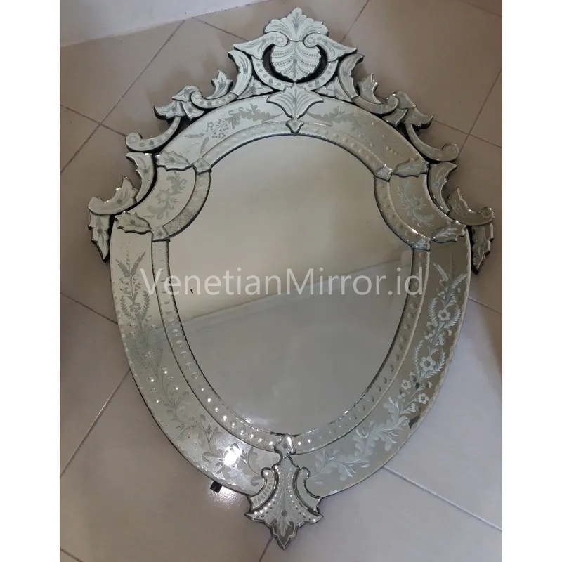 VM 014107 Ruby Venetian Mirror Antique