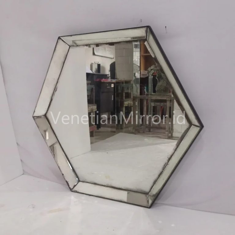 VM 014132 Hexagonal Antique Mirror