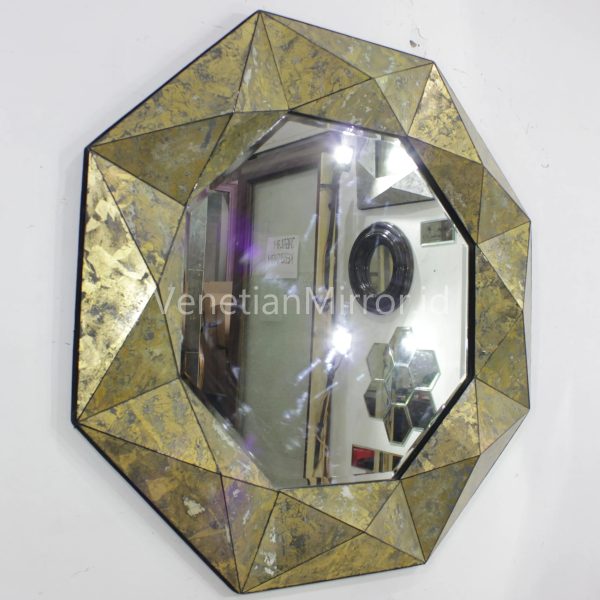 VM 018011 3D Octagonal Gold Mirror
