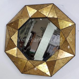 VM 018027 Gold Leaf Octagonal Mirror
