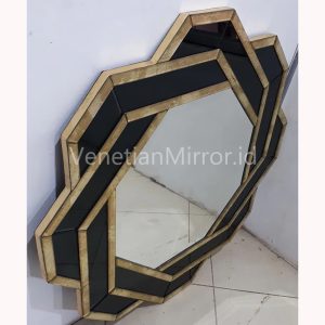 VM 018048 Eglomise Black Mirror List Gold