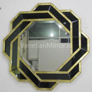 VM 018048 Eglomise Black Mirror List Gold