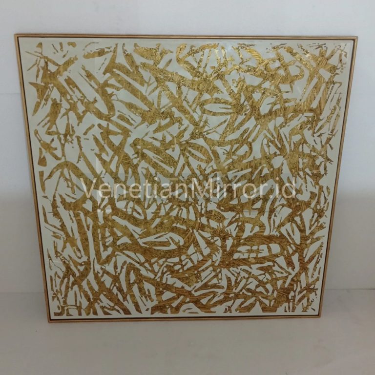 VM 018072 Eglomise Sandblast Mirror Gold