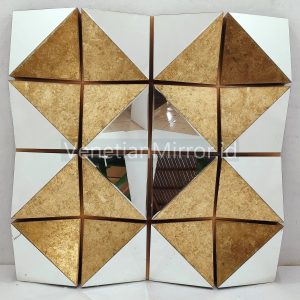 VM 018077 Square 3D Mirror Gold Leaf