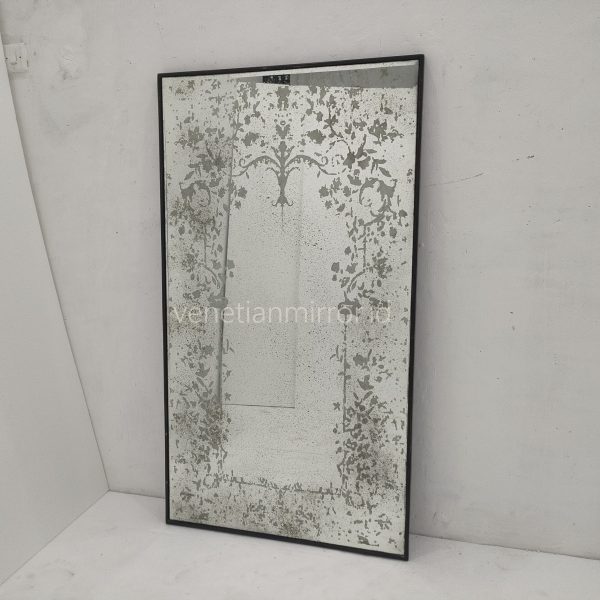 Acid Etched Wall Mirror Oval Scaled