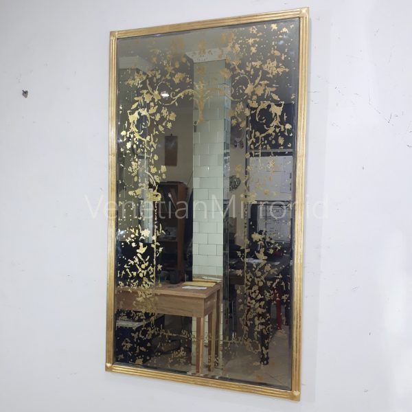 Acid Mirror with Gold leaf frame