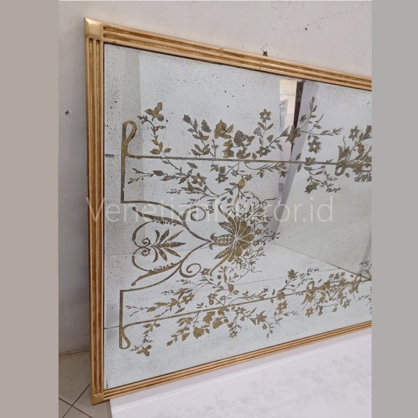 Acid Mirror with Gold leaf frame