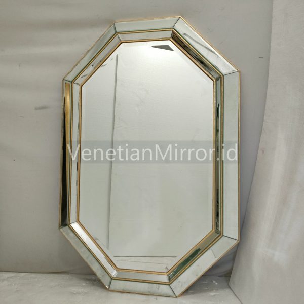 VM 004661 Modern Wall Mirror Octagonal List Gold